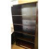 Image 3 : DARK WOOD ADJUSTABLE BOOK SHELF APPROX 36"W X 17.5"D X 70.5" H