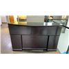 Image 2 : DARK WOOD/ GLASS TOP 5 DRAWER L-SHAPED RECEPTIONIST DESK APPROX 72"W X 88"D X 46"H