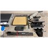 Image 3 : GROUP OF ASSORTED OFFICE EQUIPMENT INCLUDING BINDING MACHINE, PAPER CUTTER, STAPLERS, LABEL MAKER &