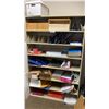 Image 1 : BEIGE METAL ORGANIZATIONAL SHELVING UNIT WITH CONTENTS APPROX 47"W X 15"D X 76"H