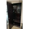 Image 2 : DARK WOOD LOCKING CLOSET CABINET APPROX 24"W X 17.5"D X 76"H * HAS KEYS*