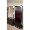 Image 3 : DARK WOOD 2 DRAWER LATERAL FILING CABINET,  LOCKING CLOSET CABINET APPROX 24"W X 17.5"D X 76"H