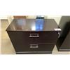 Image 5 : DARK WOOD 2 DRAWER LATERAL FILING CABINET,  LOCKING CLOSET CABINET APPROX 24"W X 17.5"D X 76"H