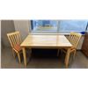 Image 1 : LIGHT WOOD DINING TABLE WITH LEAF & 6 CHAIRS
