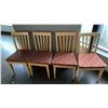Image 4 : LIGHT WOOD DINING TABLE WITH LEAF & 6 CHAIRS