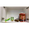 Image 4 : ELECTRIC KETTLE, CUTTING BOARD, KNIFE BLOCK & CONTENTS OF CUPBOARDS INCLUDING DISHES, CUTLERY & MORE
