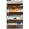 Image 8 : ELECTRIC KETTLE, CUTTING BOARD, KNIFE BLOCK & CONTENTS OF CUPBOARDS INCLUDING DISHES, CUTLERY & MORE