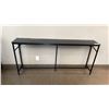 Image 1 : DARK WOOD/ METAL HALLWAY TABLE APPROX 71"L X 12"D X 32.5" H