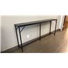 Image 2 : DARK WOOD/ METAL HALLWAY TABLE APPROX 71"L X 12"D X 32.5" H
