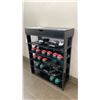 Image 5 : 5 TIER DARK WOOD STORAGE SHELF WITH LIFT TOP STORAGE CUBBY, ASSORTED STEEL TOE CAPS & SAFETY GLASSES