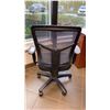 Image 3 : MESH BACK PADDED BLACK ADJUSTABLE MOBILE OFFICE CHAIR