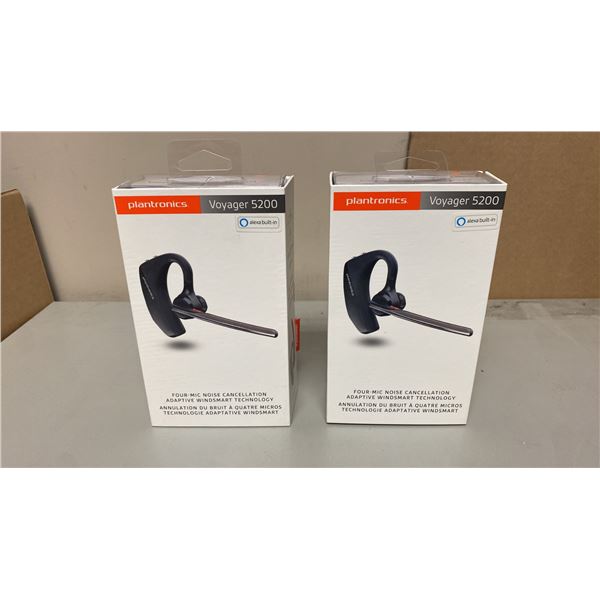 PAIR OF PLANTRONICS VOYAGER 5200 WIRELESS BLUETOOTH HEADSETS