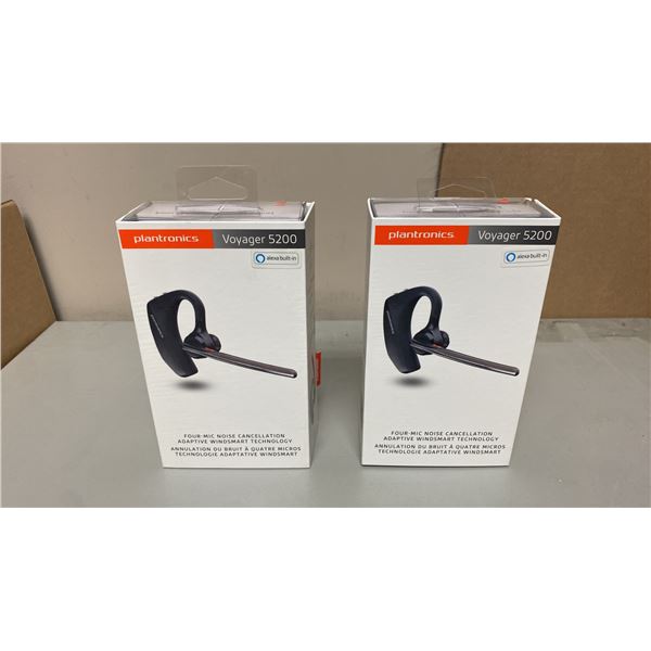 PAIR OF PLANTRONICS VOYAGER 5200 WIRELESS BLUETOOTH HEADSETS