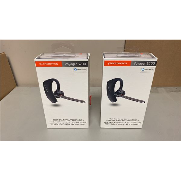 PAIR OF PLANTRONICS VOYAGER 5200 WIRELESS BLUETOOTH HEADSETS