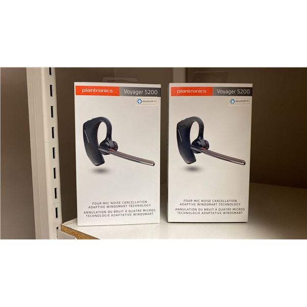 PAIR OF PLANTRONICS VOYAGER 5200 WIRELESS BLUETOOTH HEADSETS