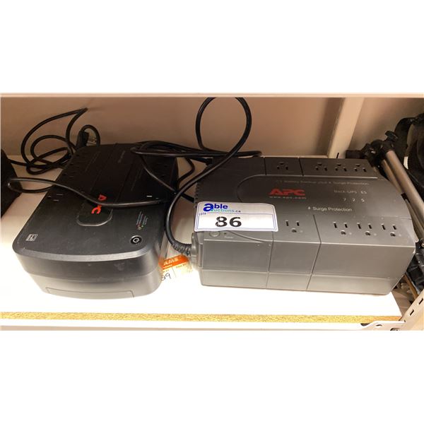 2 APC BACK-UPS  8 OUTLET POWER SUPPLY UNITS