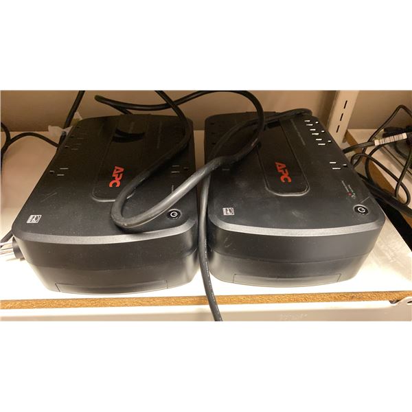 2 APC BACK-UPS  8 OUTLET POWER SUPPLY UNITS