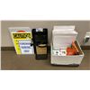 Image 1 : ASSORTED SAFETY SIGNS, FORKLIFT CHECKLISTS, PADDED ENVELOPES, FIRE EXTINGUISHER MOUNT & MORE