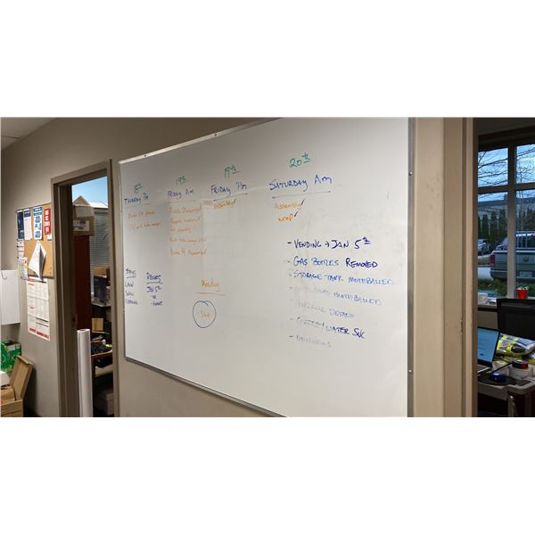 PAIR OF LARGE OFFICE WHITEBOARDS APPROX 6' X 4'