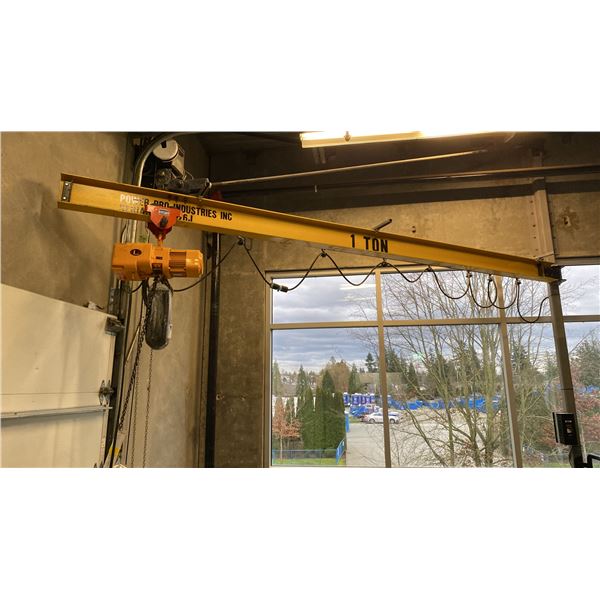 POWER PRO INDUSTRIES 1 TON JIB CRANE WITH KITO ELECTRIC CHAIN HOIST *MUST BRING PROPER TOOLS