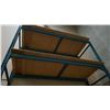 Image 4 : 1 BAY OF BLUE PALLET RACKING 2 UPRIGHTS, 6 SIDE RAILS  APPROX 18' H X 10'W *MUST BRING PROPER TOOLS