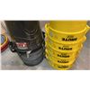 Image 2 : STACK OF ASSORTED RUBBERMAID BRUTE COMMERCIAL GARBAGE CANS WITH ASSORTED LIDS