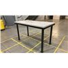 Image 2 : STEEL FRAMED WORK TABLE WITH ARBORITE TOP APPROX 5'L X 2.6'D X 3'H