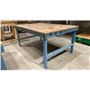 Image 2 : METAL FRAMED WOOD TOP WORK TABLE APPROX 6.2'L X 4'D X 2' 10"H