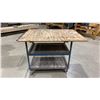 Image 1 : MOBILE METAL FRAME WOOD TOP SHOP STORAGE CART