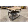 Image 2 : MOBILE METAL FRAME WOOD TOP SHOP STORAGE CART