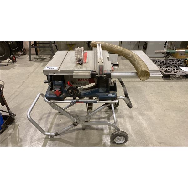 BOSCH 4100, 10" WORK SITE TABLE SAW ON BOSCH TS3000 GRAVITY RISE STAND