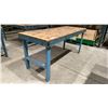 Image 4 : METAL FRAMED WOOD TOP WORK TABLE APPROX 6.2'L X 2.6'D X 2' 10"H