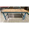 Image 5 : METAL FRAMED WOOD TOP WORK TABLE APPROX 6.2'L X 2.6'D X 2' 10"H