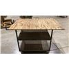 Image 1 : MOBILE METAL FRAME WOOD TOP SHOP STORAGE CART