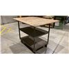 Image 2 : MOBILE METAL FRAME WOOD TOP SHOP STORAGE CART