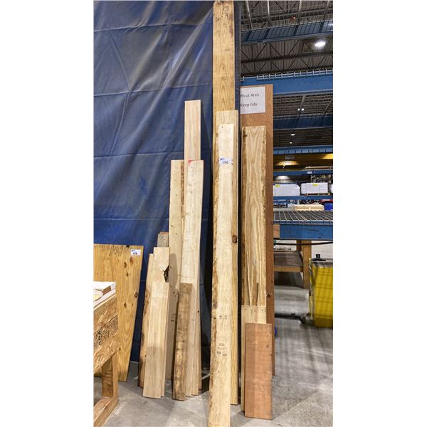 LARGE ASSORTMENT OF SCRAP WOOD- PLANK LUMBER, PLYWOOD ETC