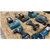 Image 2 : GROUP OF MAKITA CORDLESS POWER TOOLS INCLUDING 2 DRILLS, RECIPROCATING SAW, JIGSAW, 3 CHARGERS