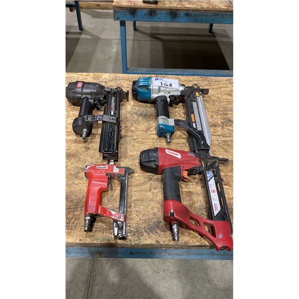 SENCO, MAKITA & HAUBOLD GROUP OF 4 PNEUMATIC STAPLE GUNS