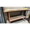 Image 2 : 2 TIER WOOD TOP METAL FRAME SHOP TABLE APPROX 5' 10"L X 2.3'D X 3.2'H