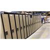 Image 1 : APPROX 20' RUN OF BLACK/BEIGE SINGLE DOOR GYM LOCKERS APPROX 20 LOCKERS TOTAL