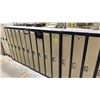 Image 3 : APPROX 20' RUN OF BLACK/BEIGE SINGLE DOOR GYM LOCKERS APPROX 20 LOCKERS TOTAL