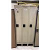 Image 2 : 3 BEIGE SINGLE DOOR GYM LOCKERS APPROX 3'W X 6.7'H