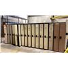 Image 2 : APPROX 16' RUN OF BLACK/BEIGE SINGLE DOOR GYM LOCKERS APPROX 16 LOCKERS TOTAL
