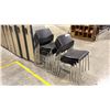 Image 1 : APPROX 9 METAL BASE BLACK PLASTIC STACKING CHAIRS