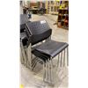 Image 2 : APPROX 9 METAL BASE BLACK PLASTIC STACKING CHAIRS