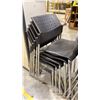 Image 3 : APPROX 9 METAL BASE BLACK PLASTIC STACKING CHAIRS