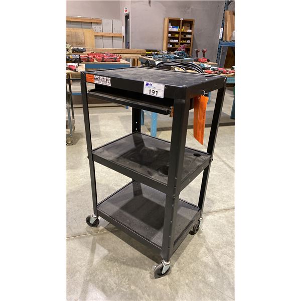ULINE BLACK METAL POWERED MOBILE WORKSTATION CARTS