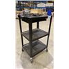 Image 1 : ULINE BLACK METAL POWERED MOBILE WORKSTATION CARTS