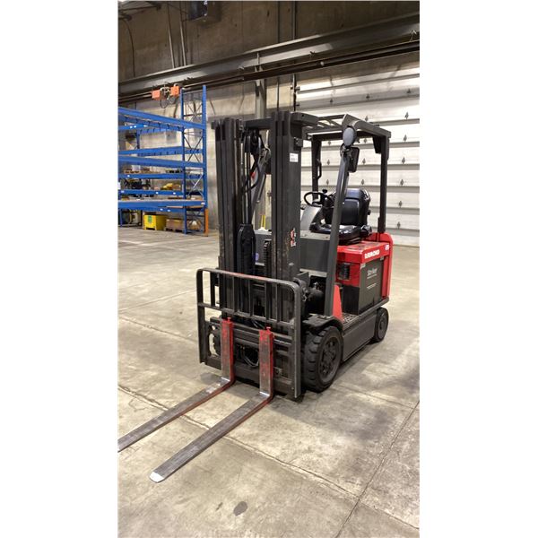 RAYMOND 4750C50S COUNTERBALANCED ELECTRIC FORKLIFT WITH SOLID TIRES,SIDE SHIFT, STANDARD FORKS,