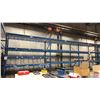 Image 1 : 3 BAYS OF BLUE PALLET RACKING W/MESH DECK SHELVING - (4) UPRIGHTS AND (20) SIDE RAILS